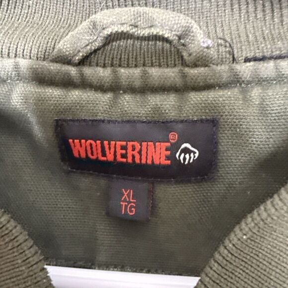 MENS WOLVERINE Zip Up Canvas VEST Size XL Olive Green Quilted Lining - Picture 3 of 8